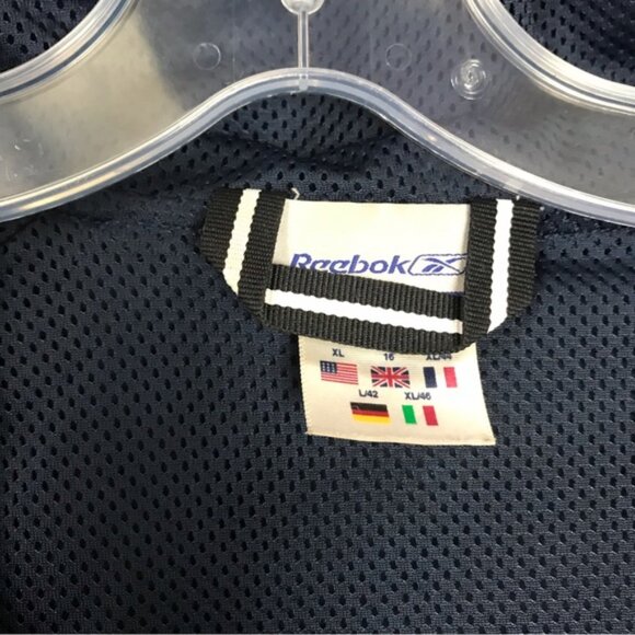 Reebok 1/2 Zipper Nylon Windbreaker Jacket Hood Mesh Pockets Drawcord Unisex XL - Picture 7 of 15